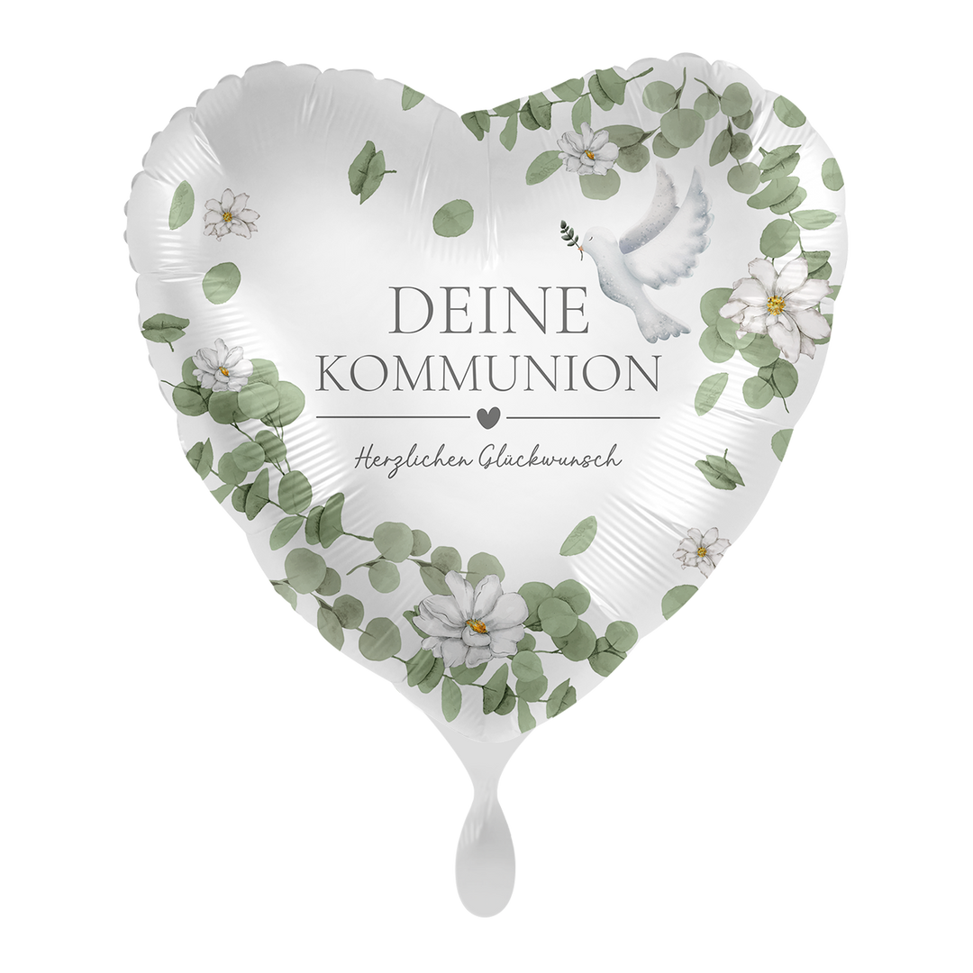 Ballon - Deine Kommunion - Herzlichen Glückwunsch - ø43cm - Herz