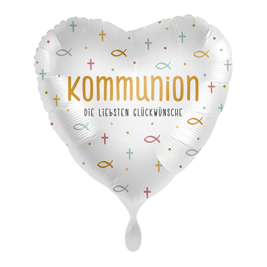Ballon - Kommunion - die liebsten Glückwunsche - ø43cm - Herz