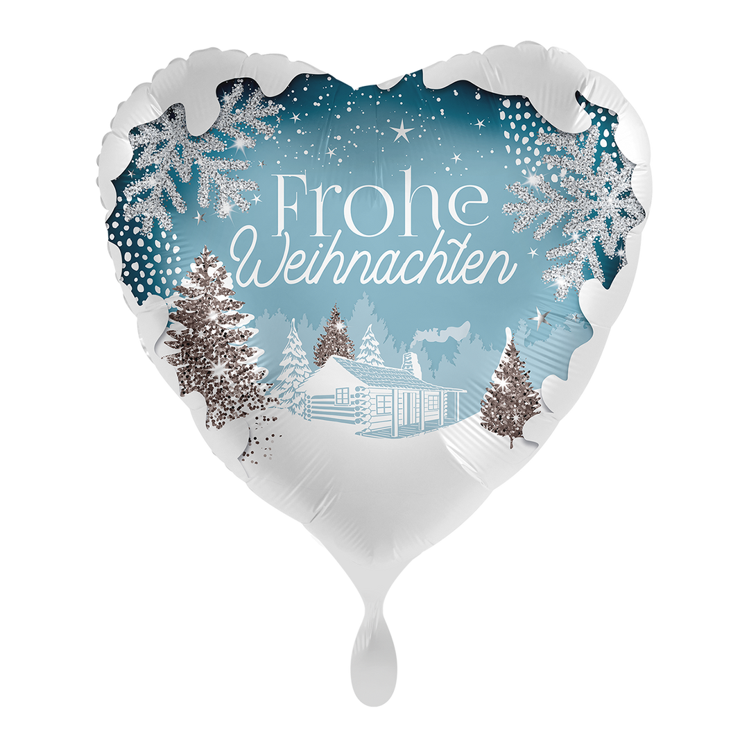 Ballon- Frohe Weihnachten - 43cm- Helium/Luftfüllung - Deko/Geschenk Weihnachten