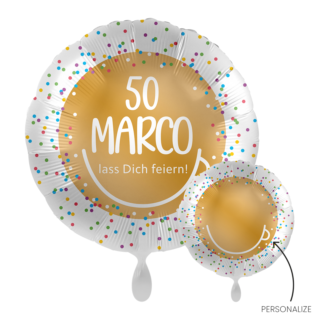 Ballon -Konfetti Birthday  -  ø43cm - Rund