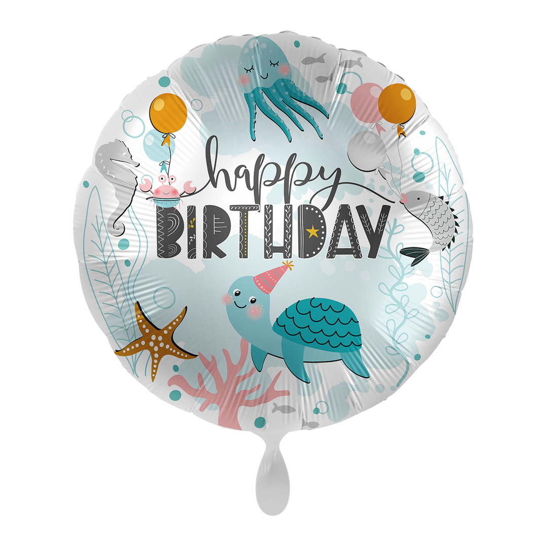 Ballon -Unterwassser Schildkröte - ø43cm - Rund