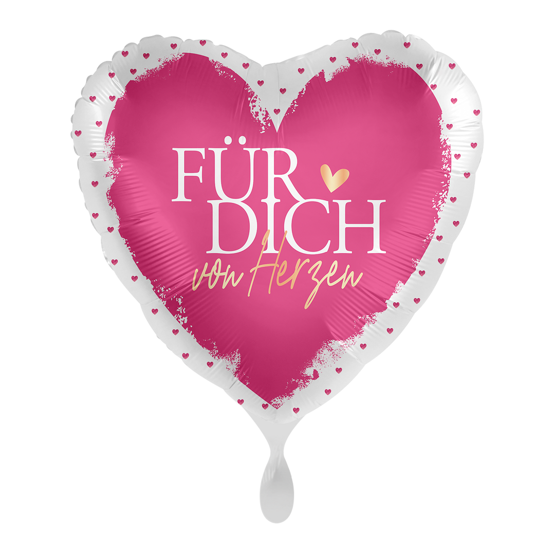 Ballon - Für Dich von Herzen   - ø43cm -  Herz