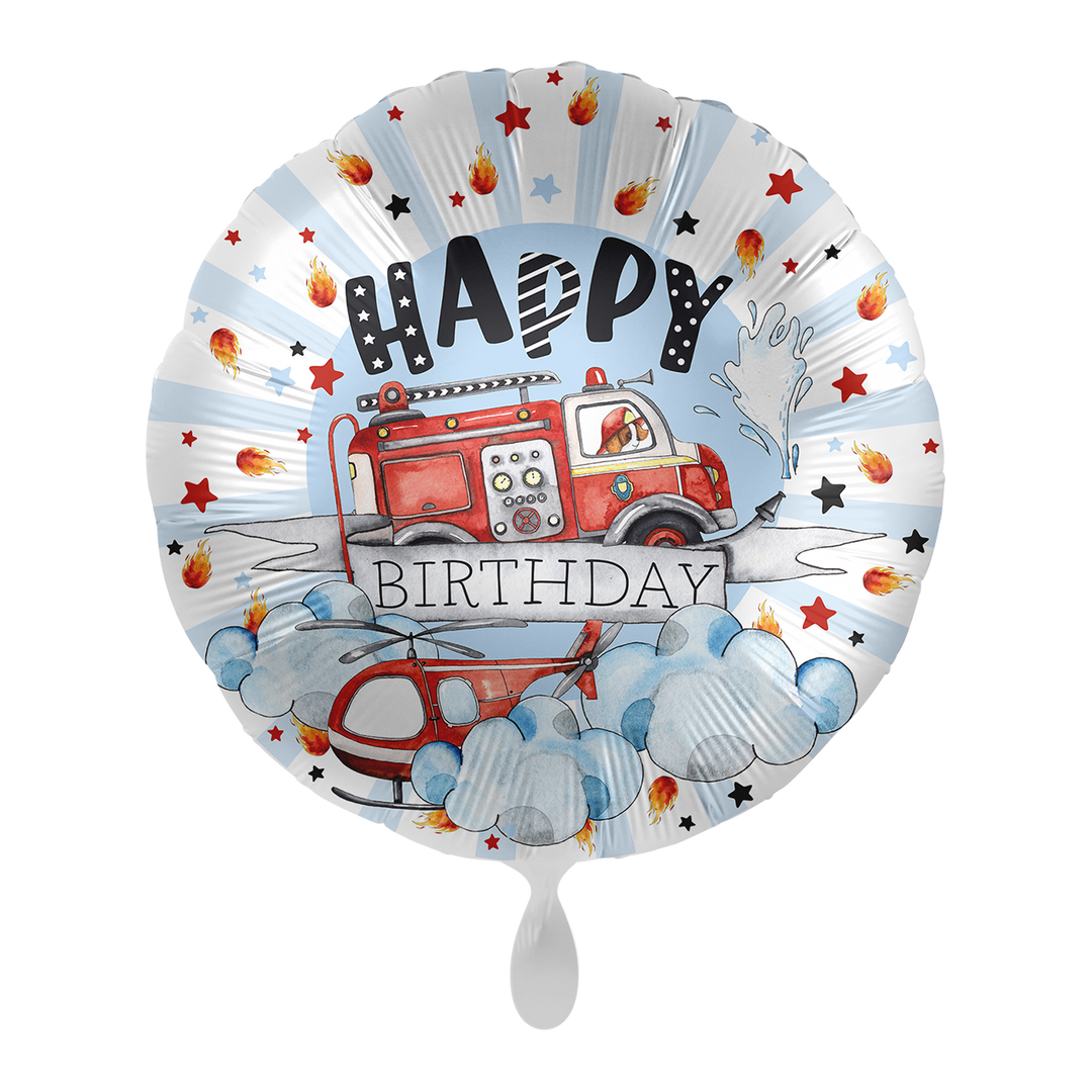 Ballon - Feuerwehr Happpy Birhtday - ø43cm - Rund