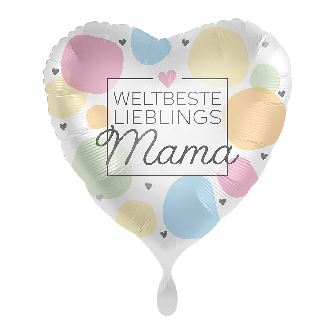 Ballon - Weltbeste Lieblings Mama  - ø43cm -  Herz