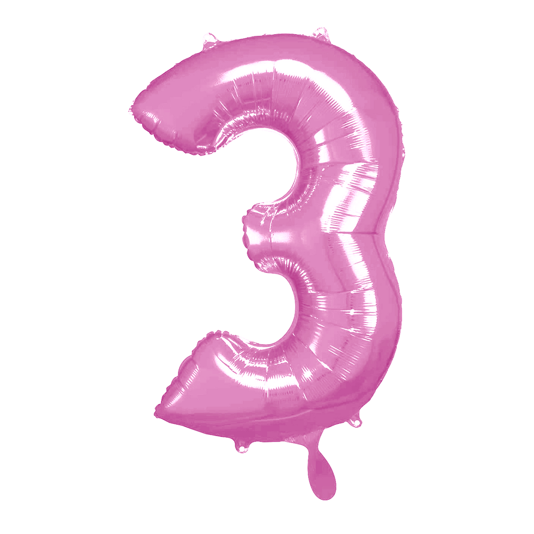 Ballon - Zahl 3 - Pink - 66cm
