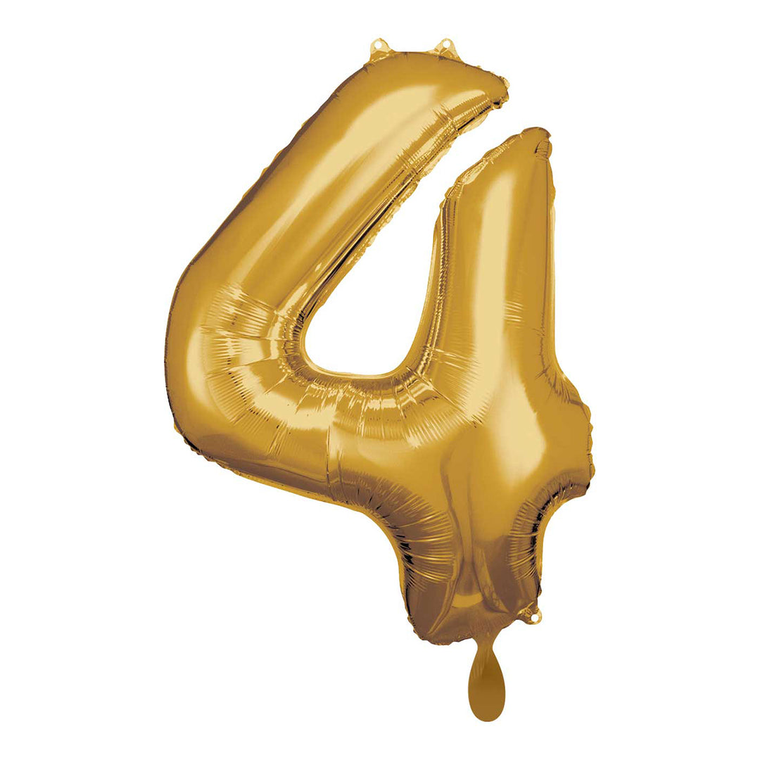Ballon - Zahl 4 - Gold - 66cm