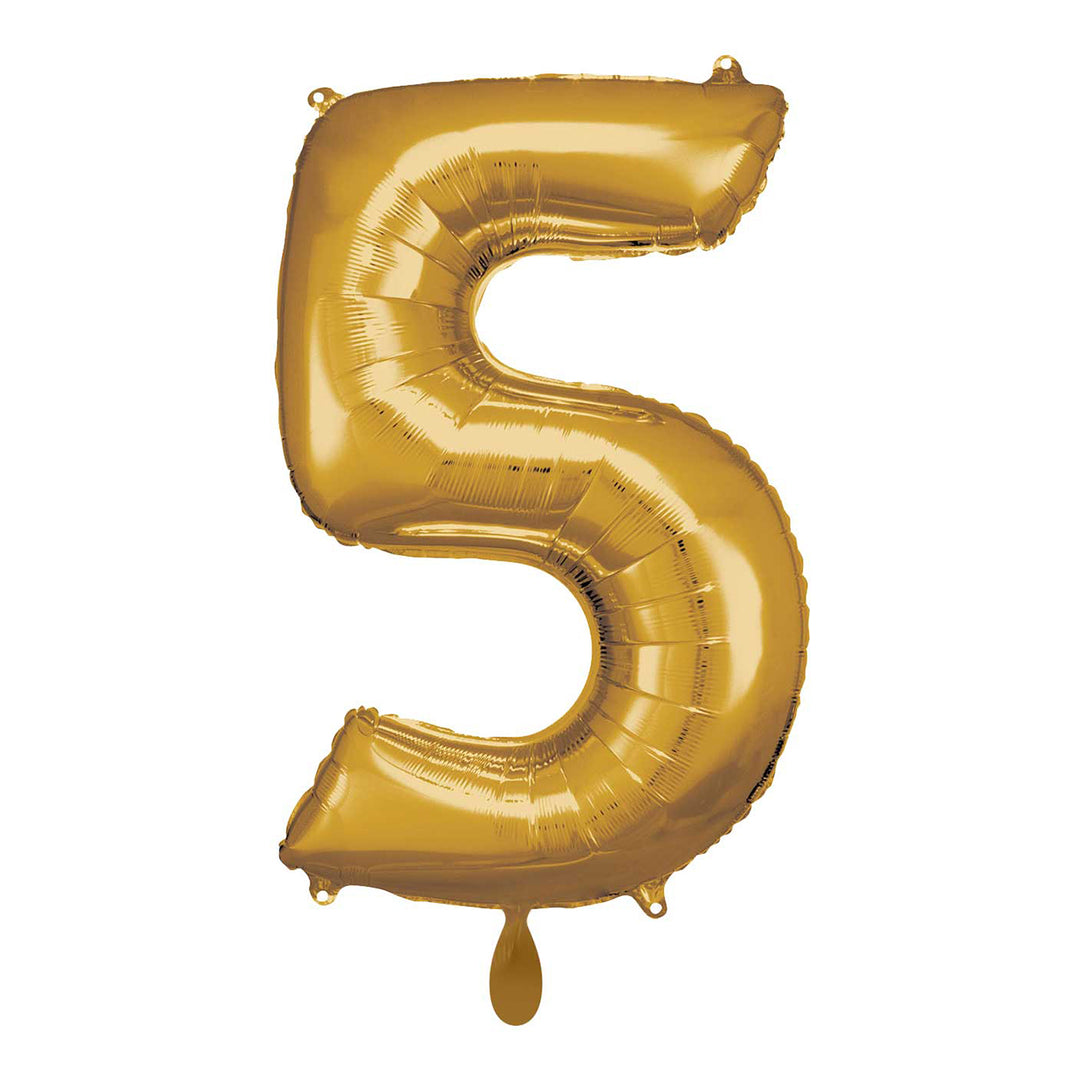 Ballon - Zahl 5 - Gold - 66cm