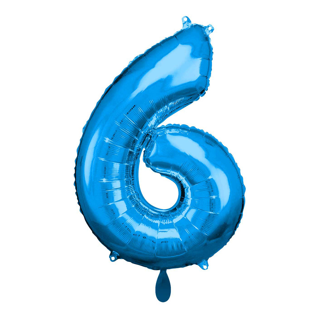 Ballon - Zahl 6 - Blau - 66cm