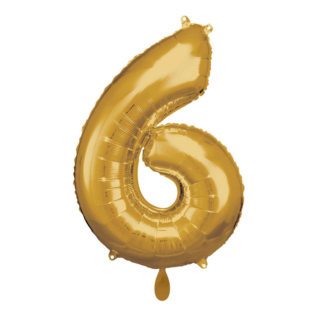 Ballon - Zahl 6 - Gold - 66cm