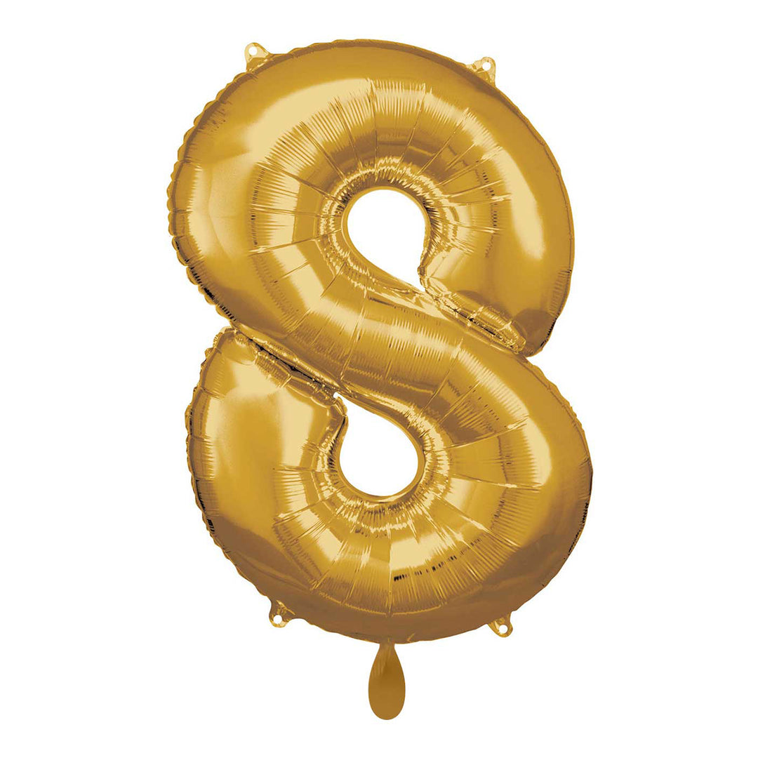 Ballon - Zahl 8 - Gold - 66cm