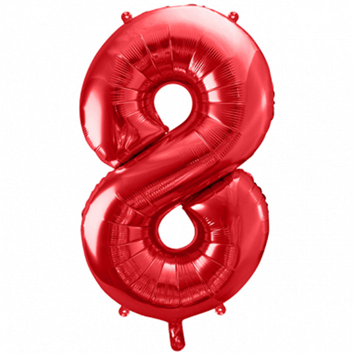 Ballon - Zahl 8 - Rot - 86cm