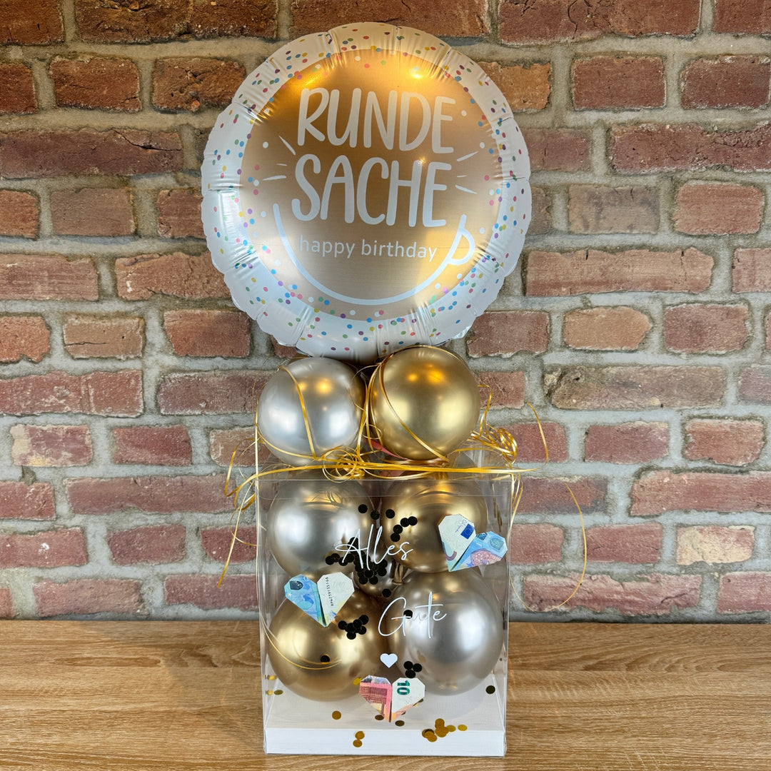 Ballonbox - Geburtstag - Geldgeschenk - "Runde Sache"