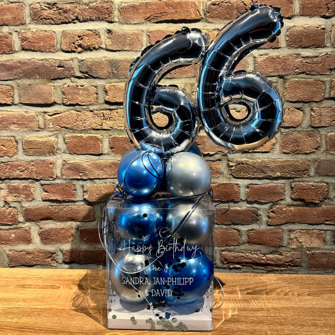 Ballonbox - Geburtstag - Geldgeschenk - "Zahlenballons"