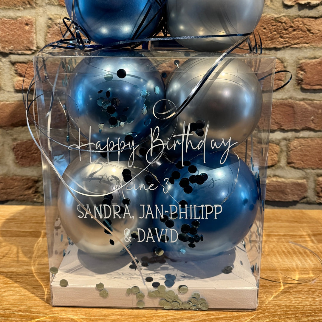 Ballonbox - Geburtstag - Geldgeschenk - "Zahlenballons"