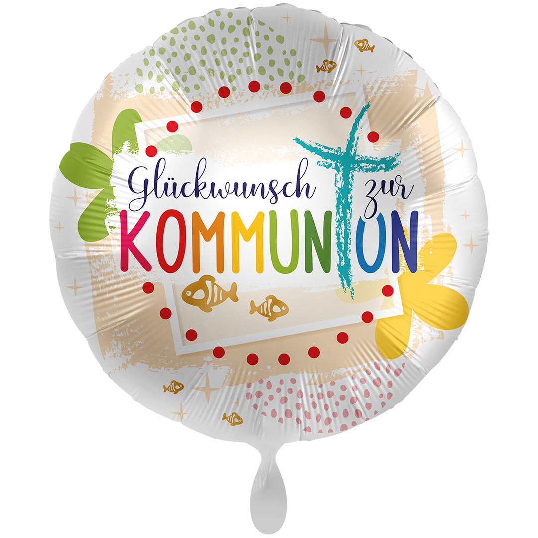 Ballon - Glückwunsch zur Kommunion - ø71cm - Rund