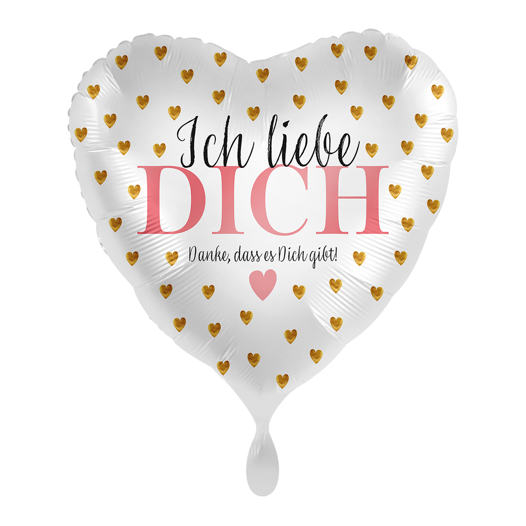Ballon - Ich liebe Dich - Danke dass es dich gibt  - ø43cm -  Herz