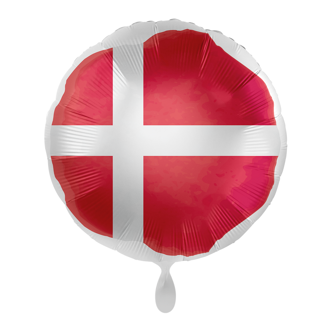 Ballon - Flagge Dänemark - ø43cm - Rund