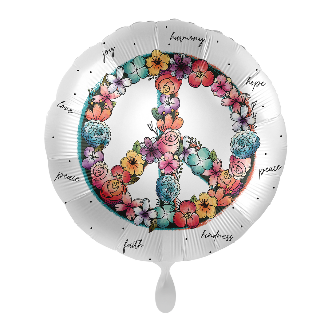 Ballon - Peace Flowers - ø43cm - Rund (Kopie)