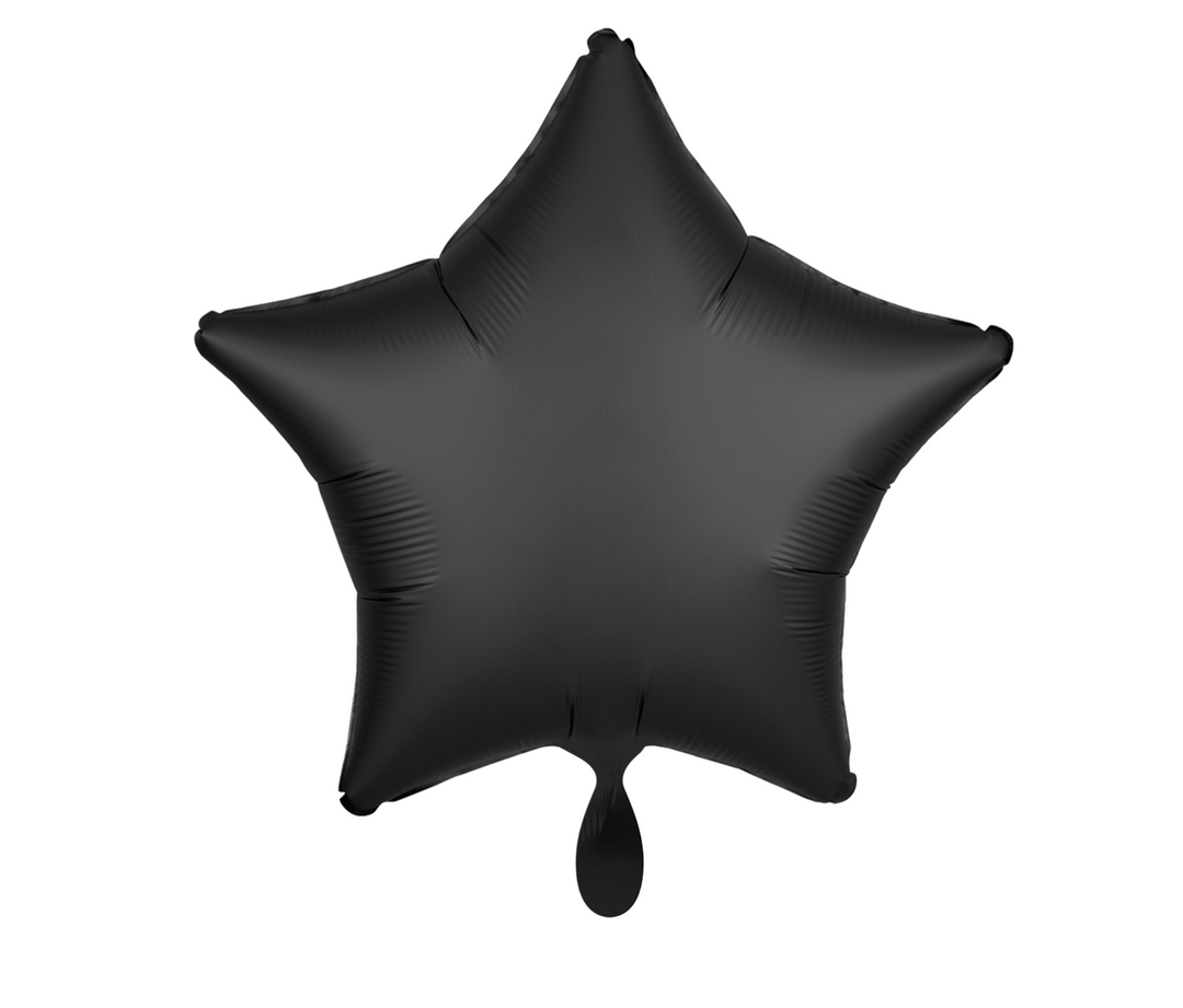 Ballon - Silk Lustre Schwarz - ø43cm - Stern