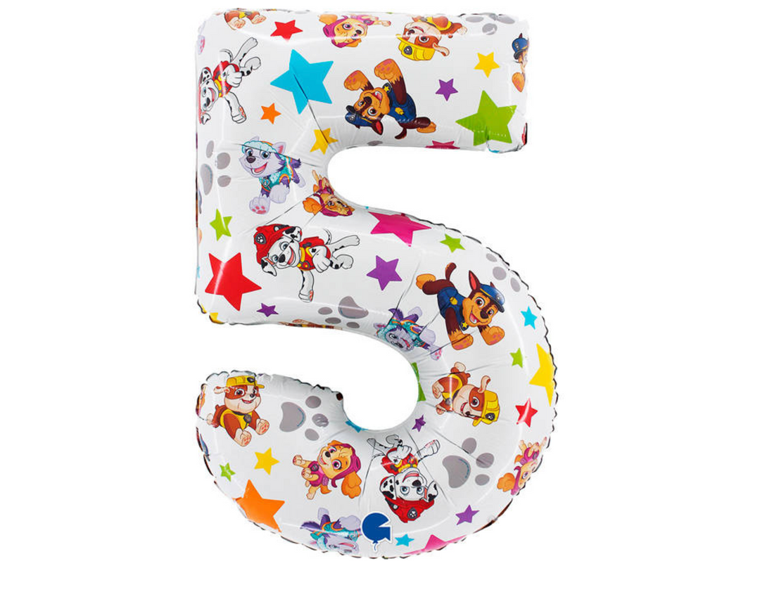 Zahlenballon - 5 - Paw Patrol - 66cm