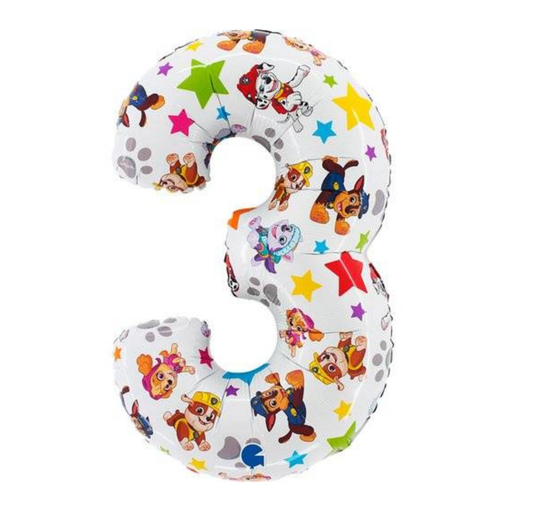 Zahlenballon - 3 - Paw Patrol - 66cm