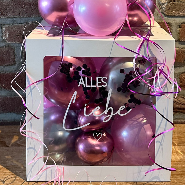 Ballonbox - Geburtstag - Geldgeschenk - "Happy Birthday Pink"