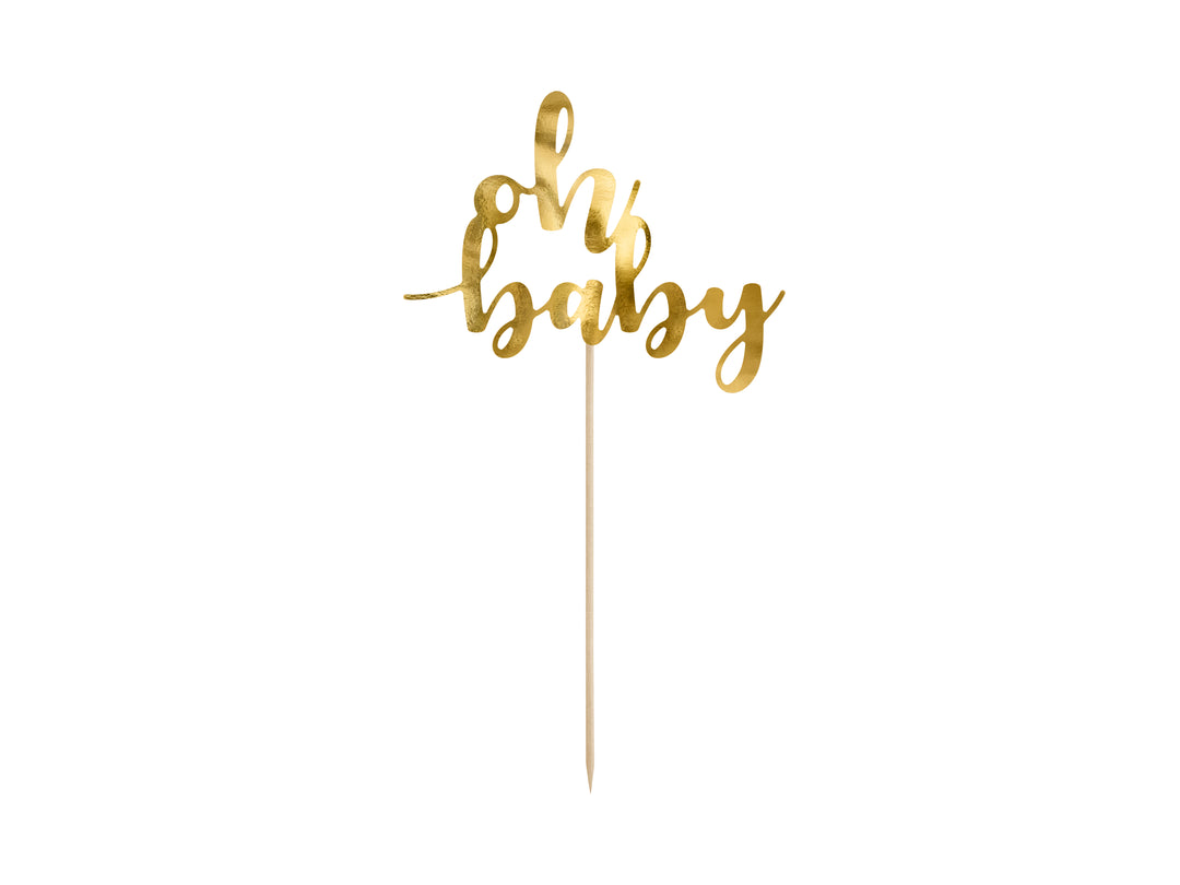 Caketopper - Oh Baby - Gold