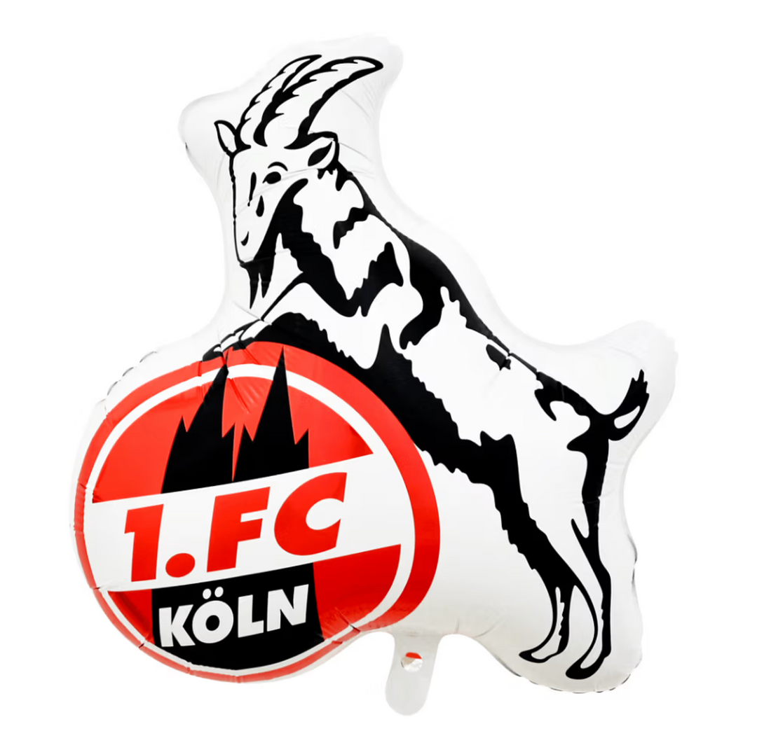 FC Köln Folienballon – Geißbock mit Vereinslogo, Fußball Partyballon