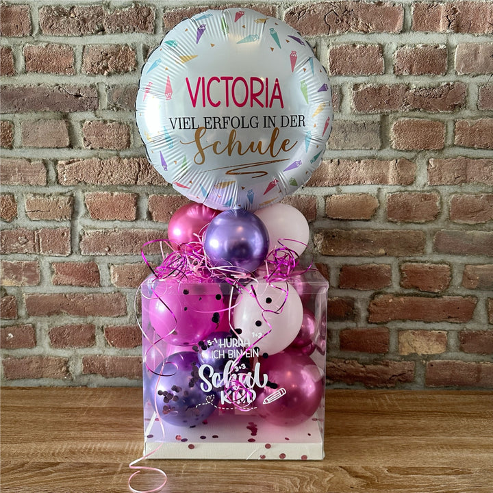 Ballonbox Einschulung "Personalisierter Ballon - Viel Erfolg"