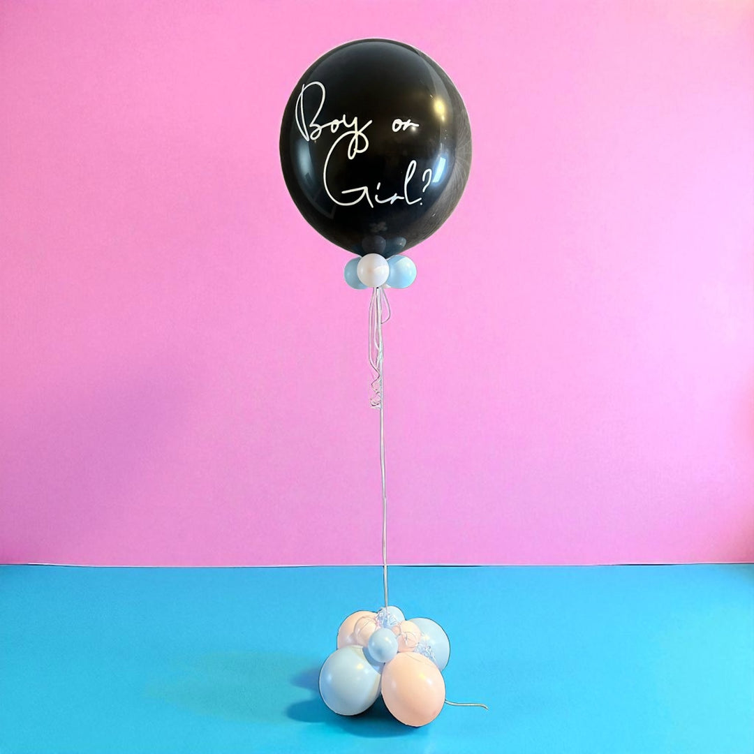Gender Reveal Helium-Ballon „Boy or Girl?“ – XXL Konfetti-Ballon, 70–100 cm