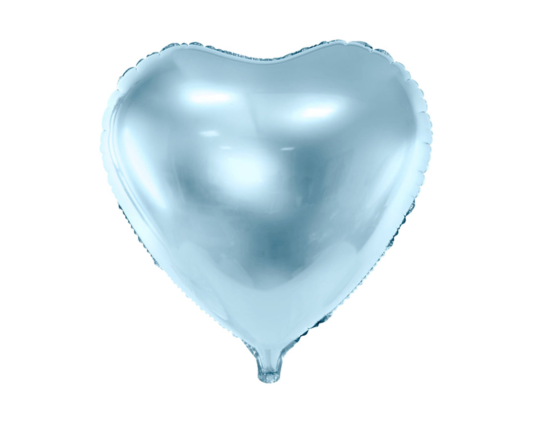 Herzballon Hellblau – Folienballon 45 cm, heliumgeeignet