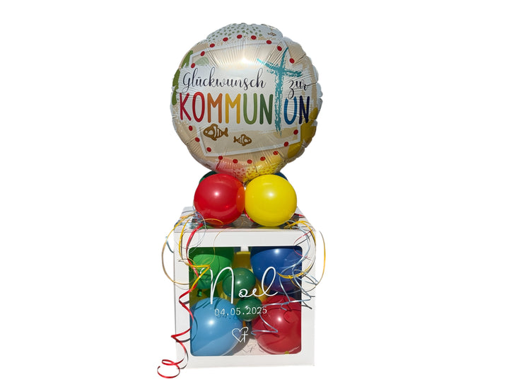 Ballonbox - Geldgeschenk - Kommunion - Glückwunsch