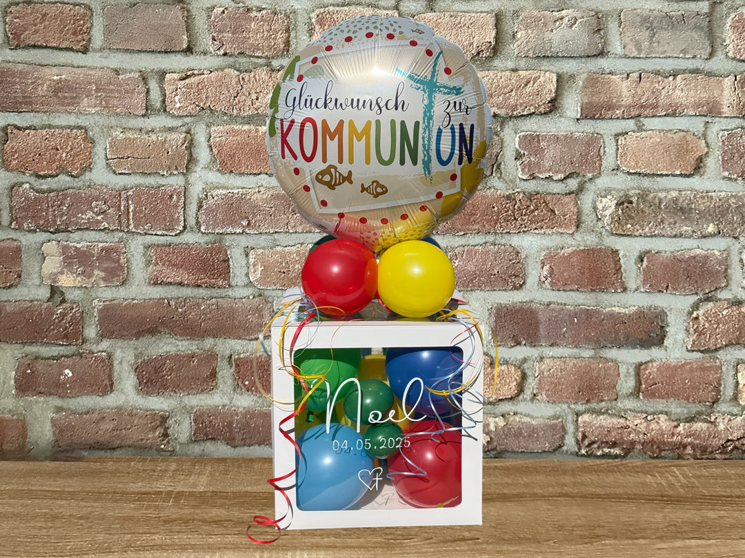 Ballonbox - Geldgeschenk - Kommunion - Glückwunsch