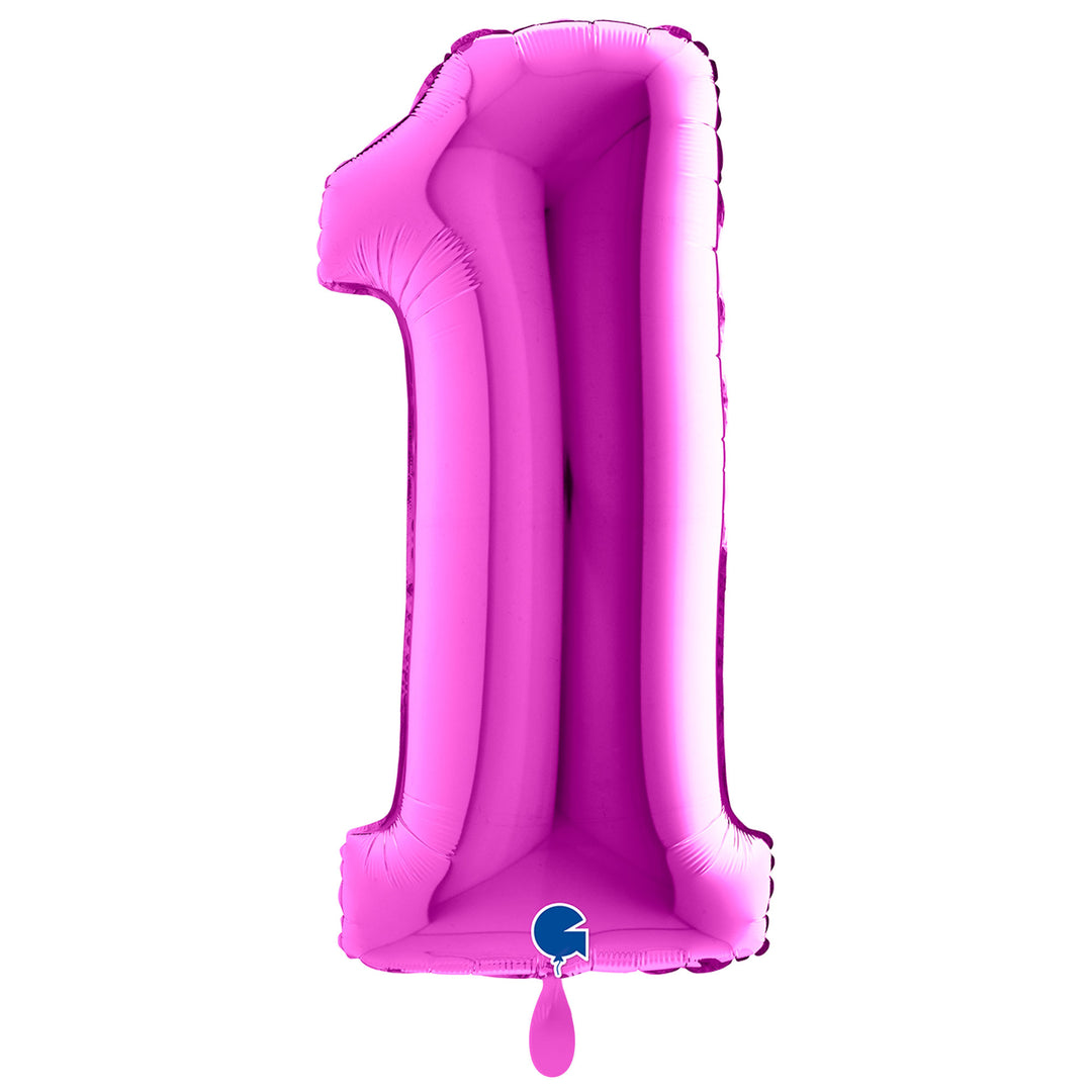 Zahlenballon lila Zahl 1