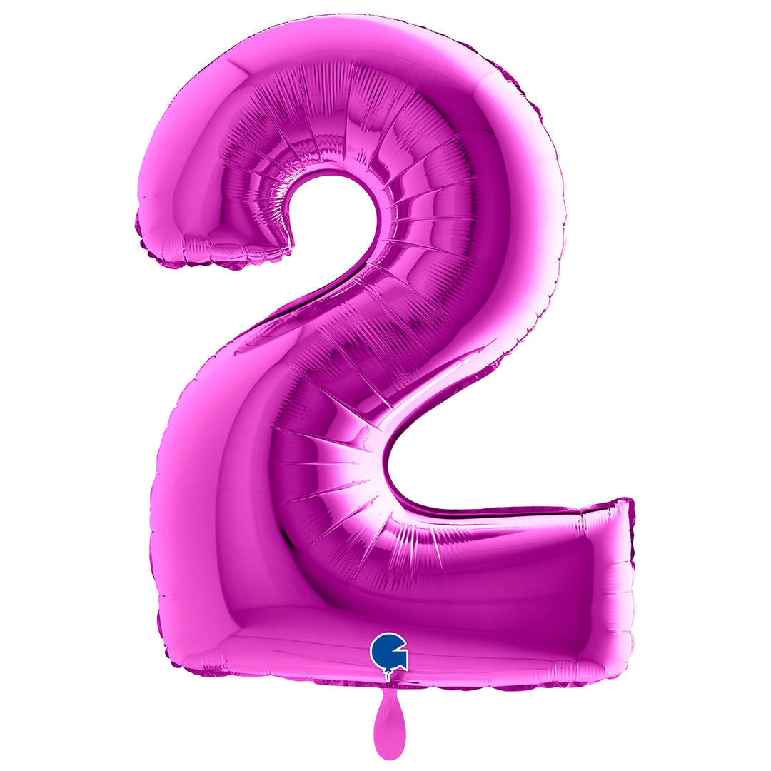 Zahlenballon lila Nummer 2