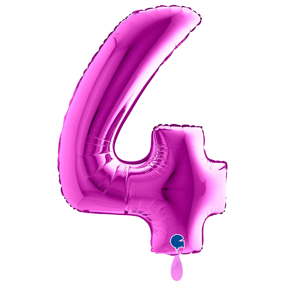 Zahlenballon Nummer 4 lila