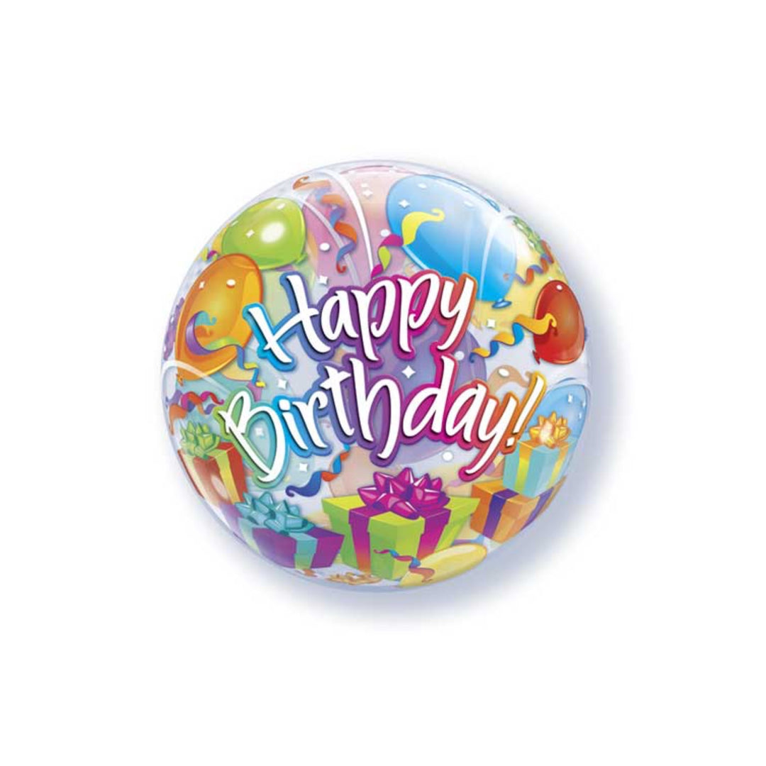 Bubble Ballon - Rund - Happy Birthday Geschenk