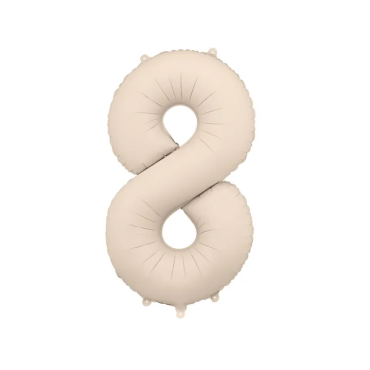 Zahlenballon - Beige matt - Zahl 8 - 86cm - Helium auf Wunsch