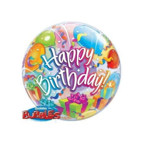 Bubble Ballon - Rund - Happy Birthday Ballon