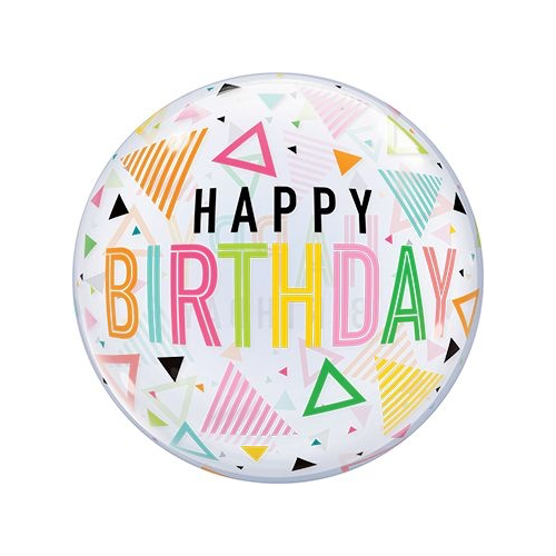 Bubble Ballon - Rund - Happy Birthday Triangel