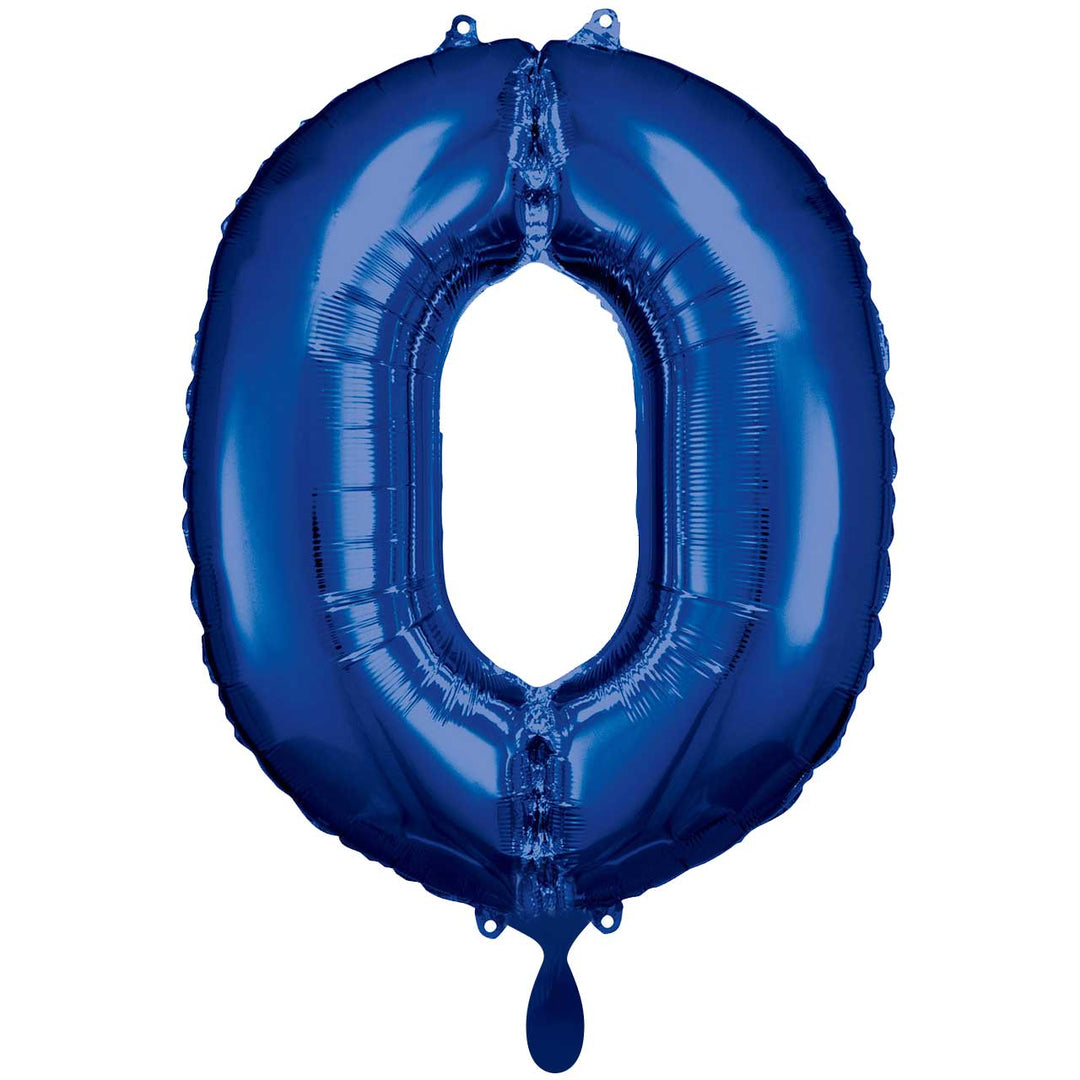 Großer Zahlenballon 0 in dunkelblau, 86 cm – ideal für Geburtstag, Jubiläum, Hochzeit oder Firmenfeier – mit Helium oder Luft befüllbar