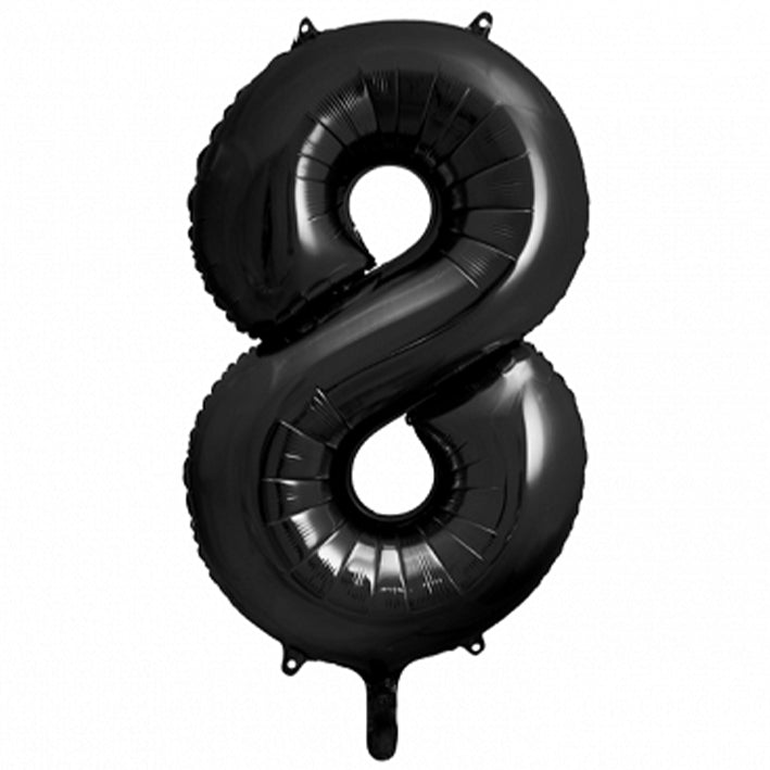Ballon - Zahl 8 - Schwarz - 86cm