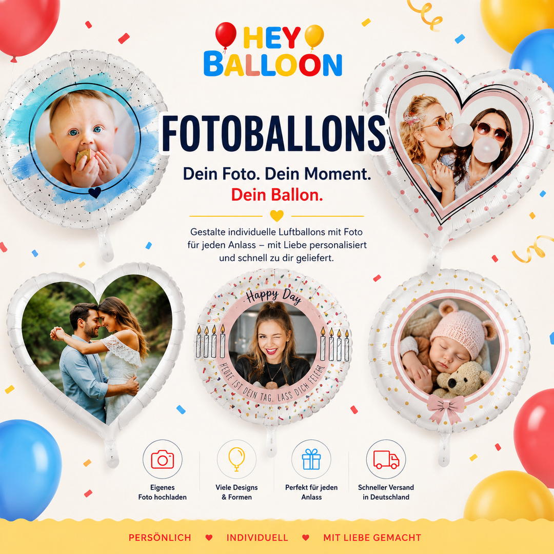 Fotoballons und Luftballons mit Foto selber gestalten und drucken lassen