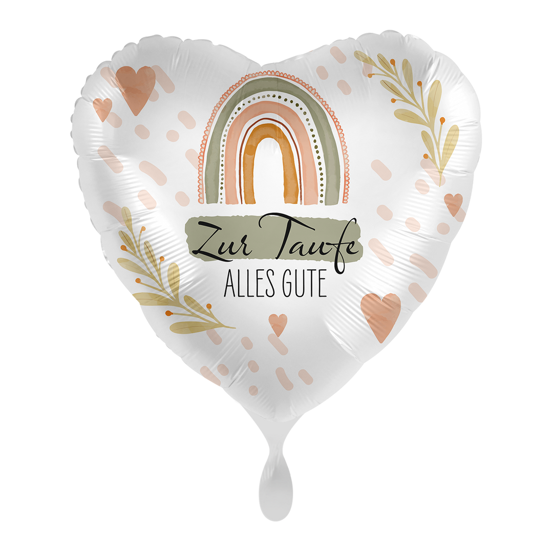 Ein Geschenk zur Taufe gesucht? Mit unseren schönen Ballons mit Taufmotiven ist garantiert das Richtige dabei! Mit der Aufschrift "Zur Taufe alles Gute" und kleinen Regenbogen, bei jeder Taufe ein kleines Highlight.&nbsp;  Ballon kann mit Helium und luftgefüllt werden.