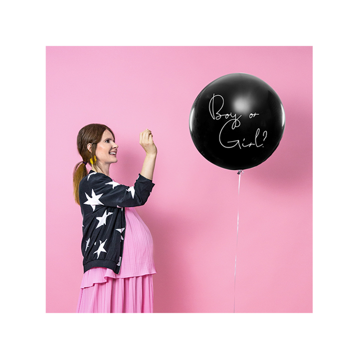 Genderballon Gender Reveal Party, Platzballon mit blauen Konfetti ø 1,0 Meter