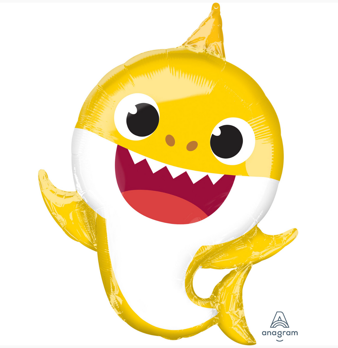 Baby Shark Folienballon 66 cm – gelber Hai Partyballon