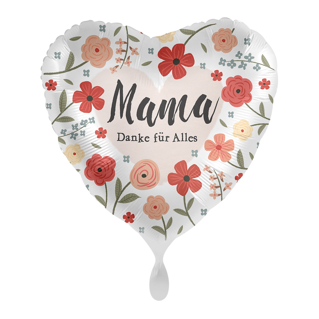 Ballon -Mama - Danke für alles - ø43cm -  Herz 