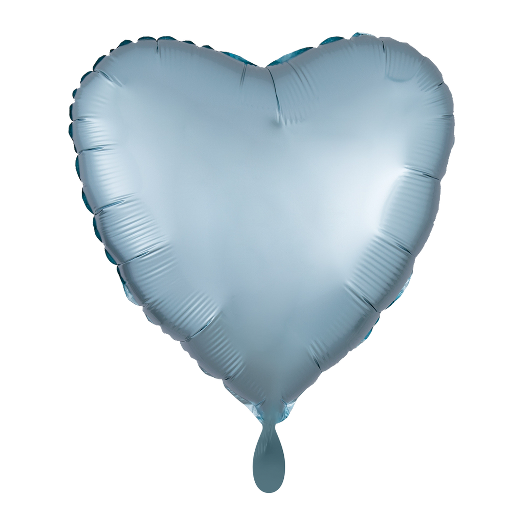 Ballon -Silk Lustre - Pastel Blau -  ø43cm - Herz 