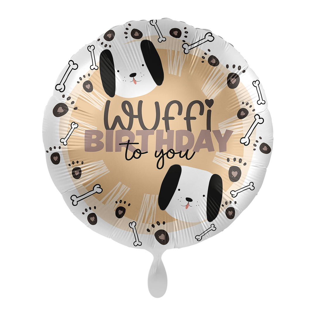 Ballon -Wuffi Hunde Geburtstag -  ø43cm - Rund 