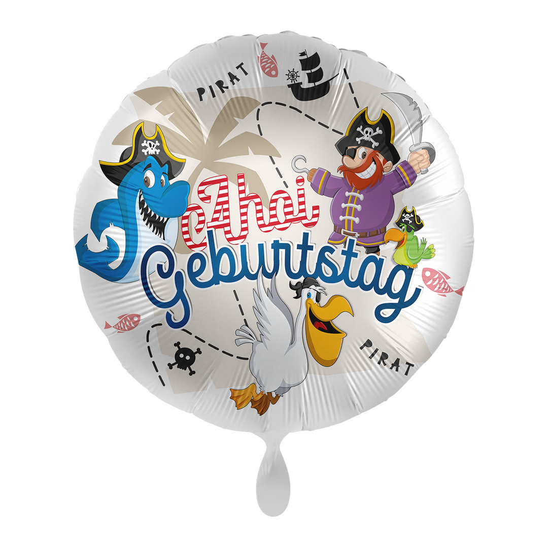 Ballon - Ahoi Geburtstag Pirat -  ø43cm - Rund